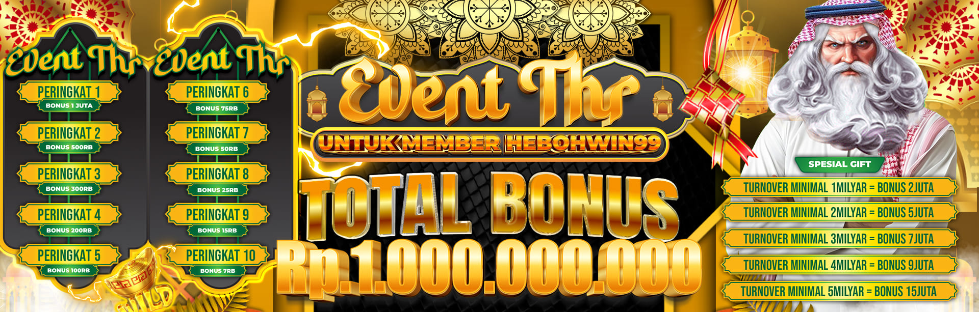 THR KHUSUS SEMUA MEMBER HEBOHWIN99